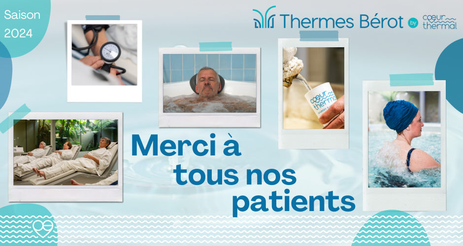 montage photo avec les patients des Thermes Bérot pour les remercier pour cette année 2024